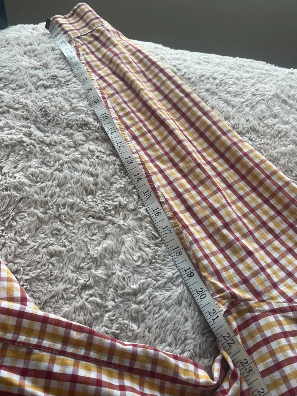 J. Crew Yellow and Red Plaid Cotton Button-Down Shirt Preppy Coastal Old Money
